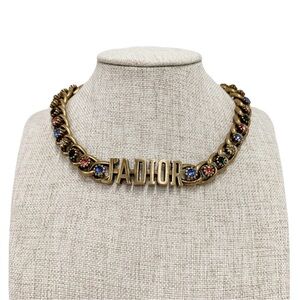 Dior Gold Necklace with Colorful Accents